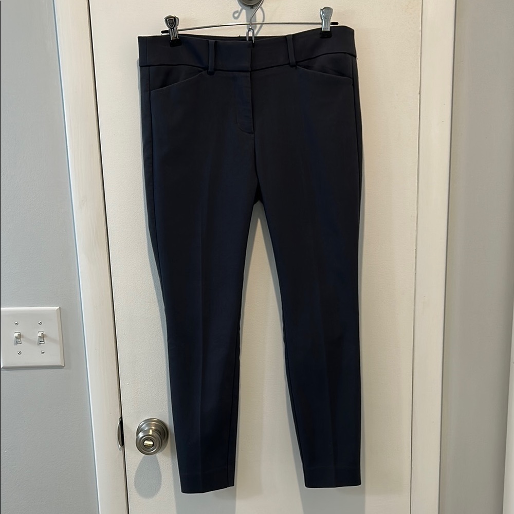 LOFT Black Ankle Cropped Pants with Tapered Fit
